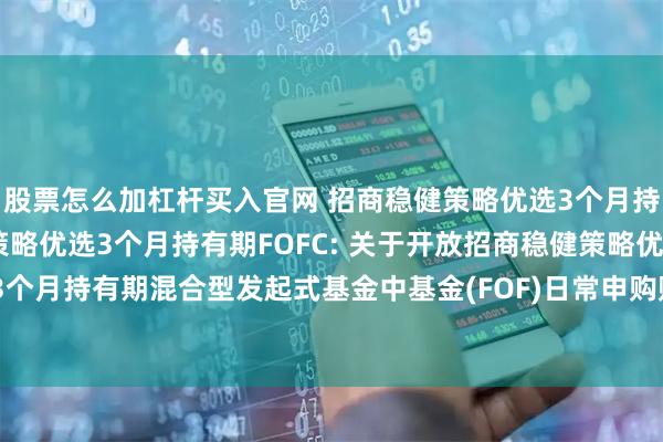 股票怎么加杠杆买入官网 招商稳健策略优选3个月持有期FOFA,招商稳健策略优选3个月持有期FOFC: 关于开放招商稳健策略优选3个月持有期混合型发起式基金中基金(FOF)日常申购赎回和定期定额投资业务的公告